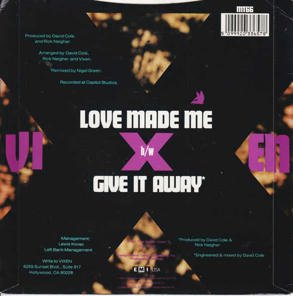 Vixen (2) : Love Made Me (7", Single)