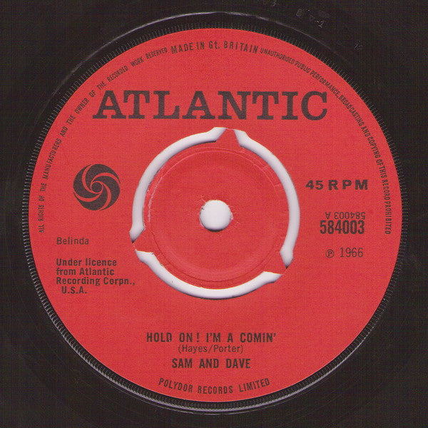 Sam & Dave : Hold On! I'm A Comin' (7", Single, 3-P)