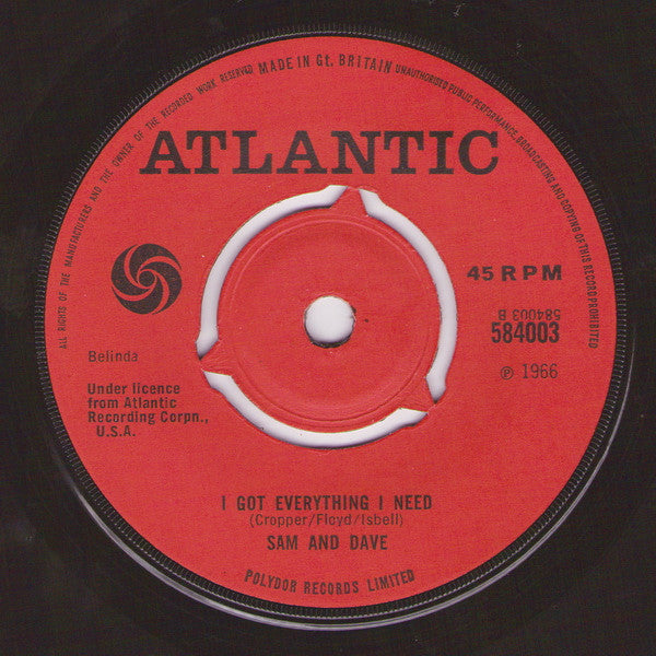 Sam & Dave : Hold On! I'm A Comin' (7", Single, 3-P)