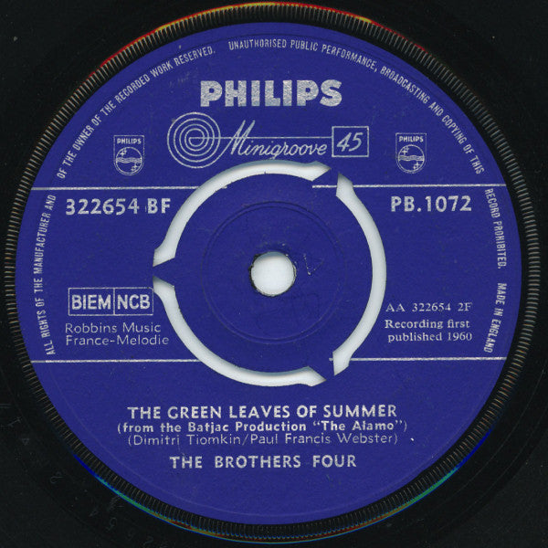 The Brothers Four : Beautiful Brown Eyes (7")