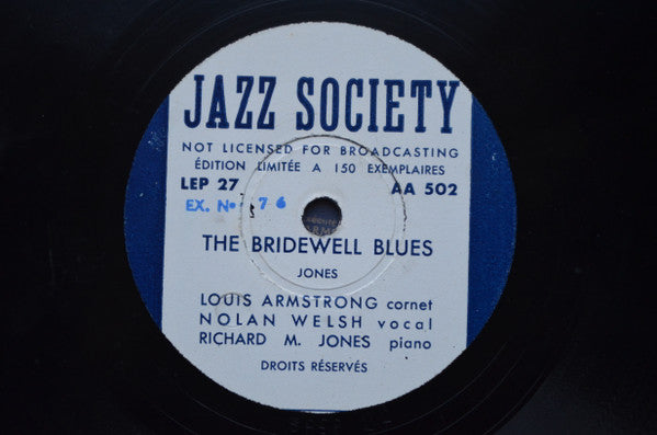 Louis Armstrong : The Bridwell Blues / St. Peter Blues (Shellac, 10", Ltd)