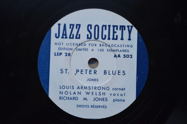 Louis Armstrong : The Bridwell Blues / St. Peter Blues (Shellac, 10", Ltd)