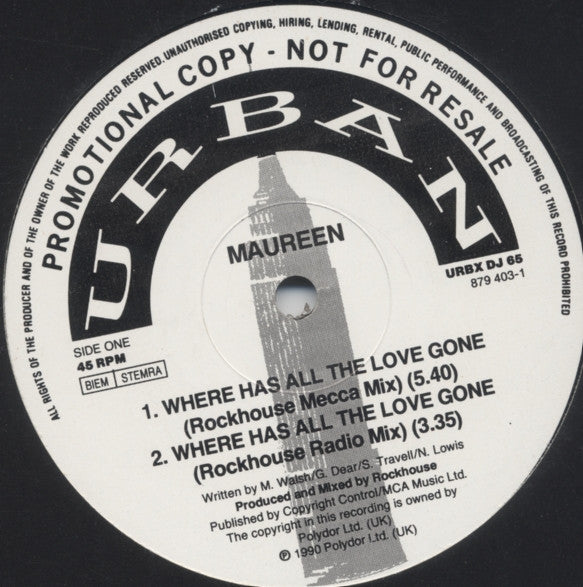 Maureen Walsh : Where Has All The Love Gone (12", Promo)
