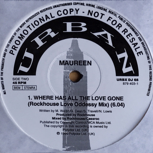 Maureen Walsh : Where Has All The Love Gone (12", Promo)