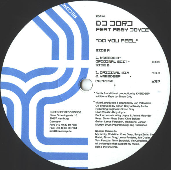 DJ Jorj : Do You Feel (Part One) (12")