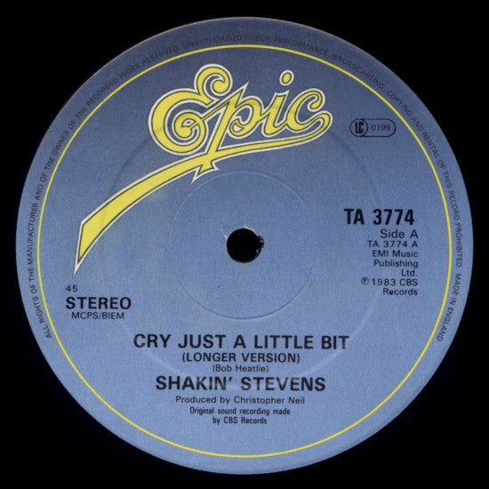 Shakin' Stevens : Cry Just A Little Bit (12", Single)