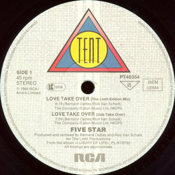 Five Star : Love Take Over (12")