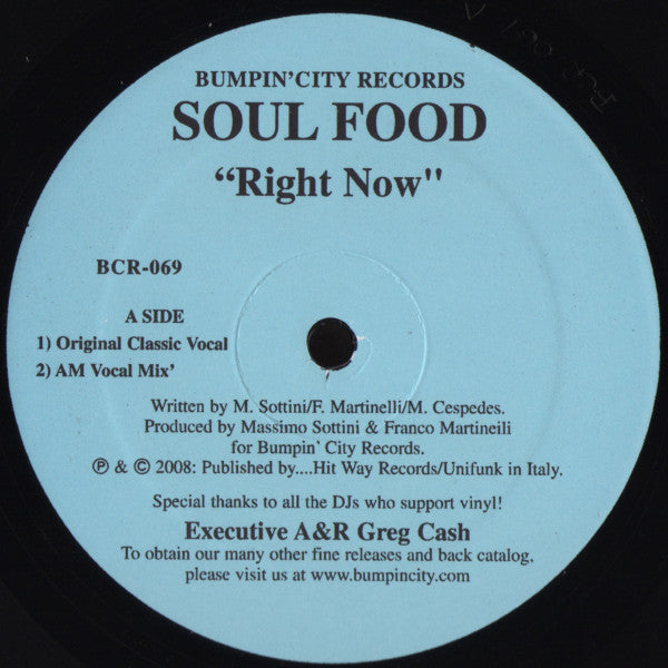 Soulfood (2) : Right Now (12", S/Sided)