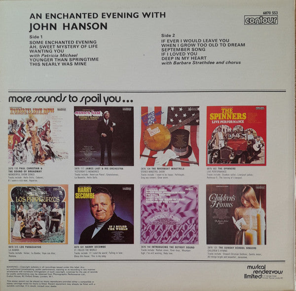 John Hanson (3) : An Enchanted Evening With (LP, Album)