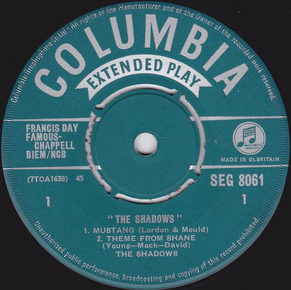 The Shadows : The Shadows (7", EP, Mono, Gre)