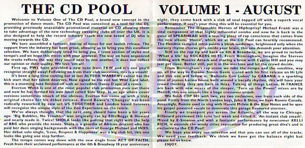 Various : The CD Pool - Volume 1 (CD, Comp, Promo)