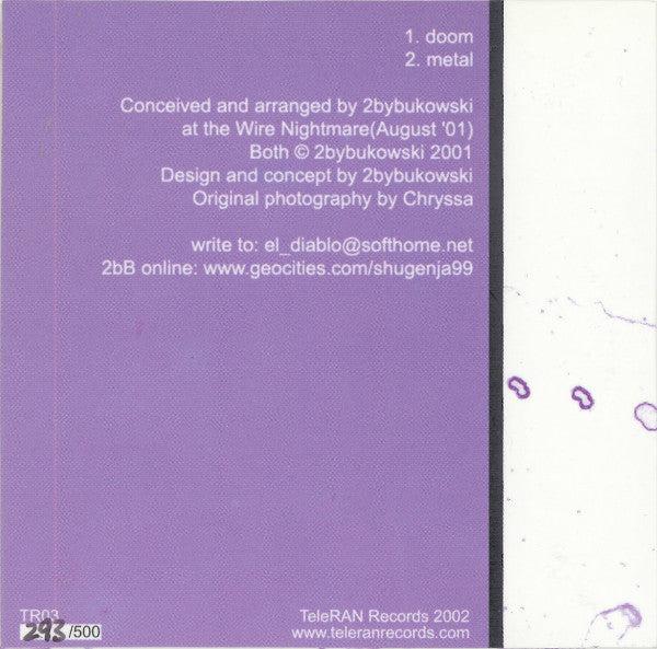 2 By Bukowski : Doom/Metal (CD, Mini, Ltd, Num)