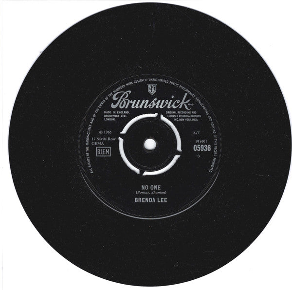 Brenda Lee : Too Many Rivers (7", Single)