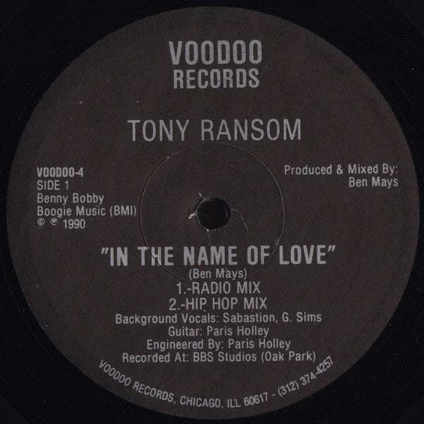 Tony Ransom : In The Name Of Love (12", Bla)
