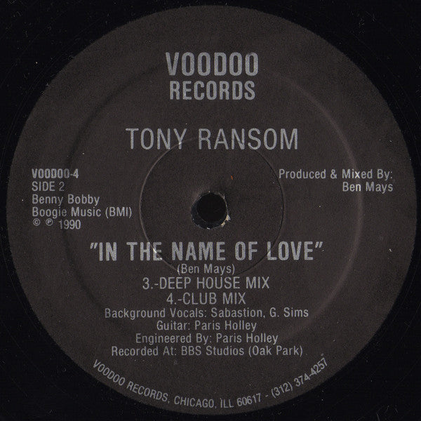 Tony Ransom : In The Name Of Love (12", Bla)