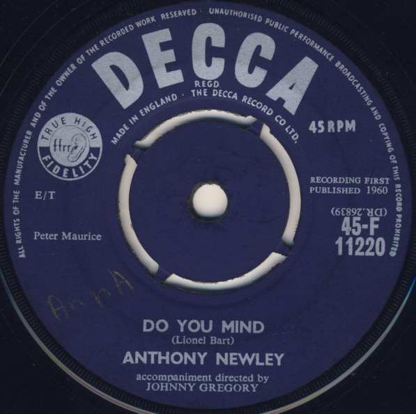 Anthony Newley : Do You Mind (7", Single)