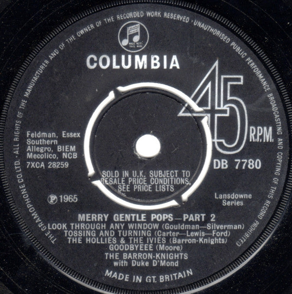 The Barron Knights With Duke D'Mond : Merry Gentle Pops (7", Single)