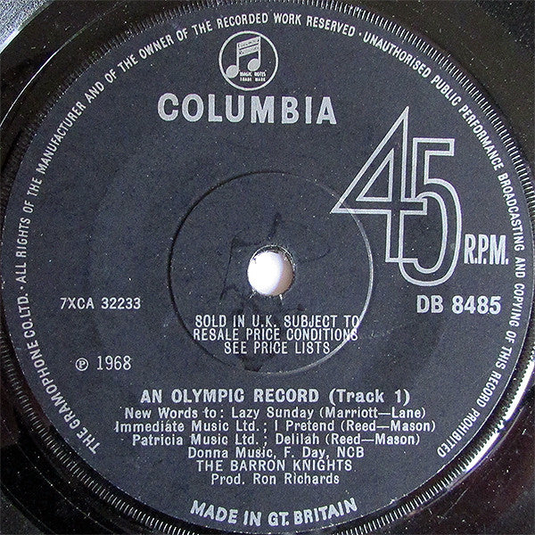 The Barron Knights : An Olympic Record (7", Single)