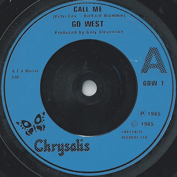 Go West : Call Me (7", Single, Blu)