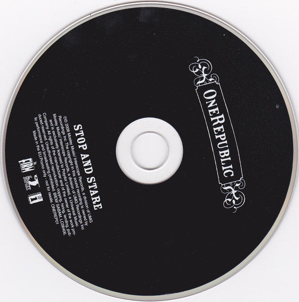 OneRepublic : Stop And Stare (CD, Single, Promo)