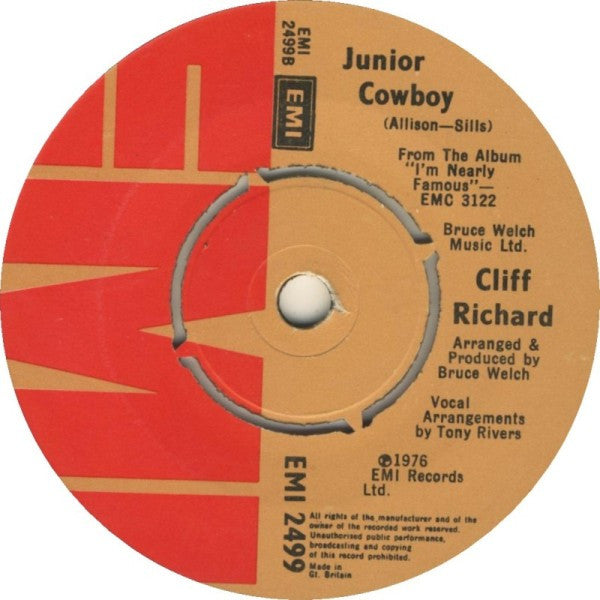 Cliff Richard : I Can't Ask For Anymore Than You (7", Single)