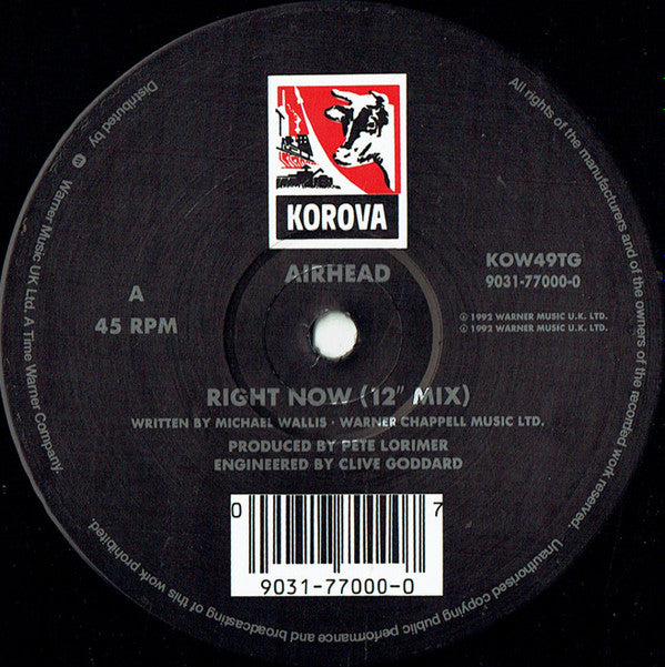 Airhead (3) : Right Now (12", Ltd, Num, P.R)