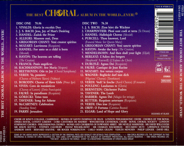 Various : The Best Choral Album In The World ... Ever! (2xCD, Comp)
