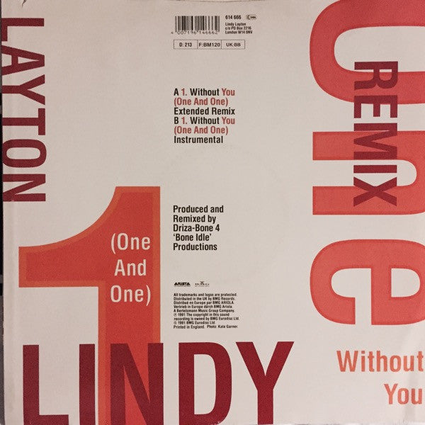 Lindy Layton : Without You (One And One) Remix (12")