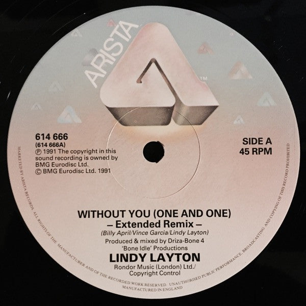 Lindy Layton : Without You (One And One) Remix (12")