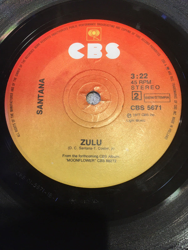 Santana : She's Not There (7", Single, Sol)