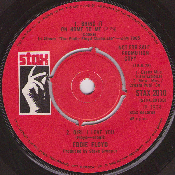 Eddie Floyd : Knock On Wood (7", Promo)