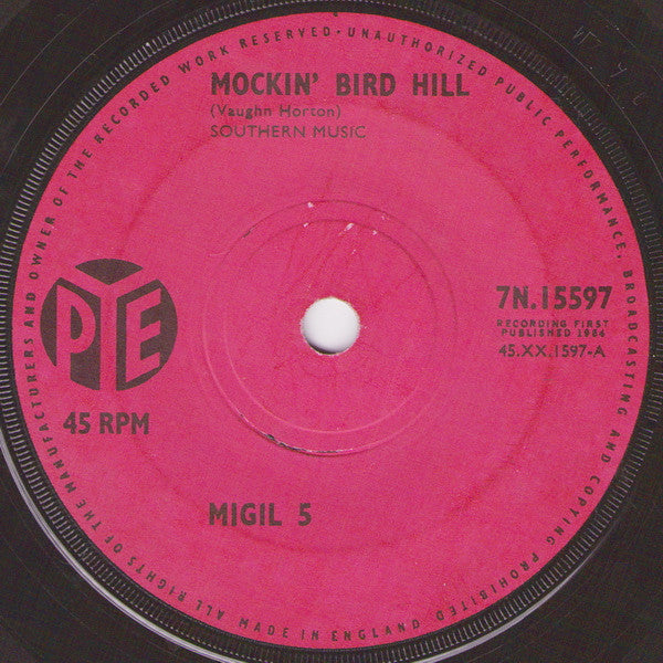 Migil Five : Mockin' Bird Hill (7", Single, Sol)