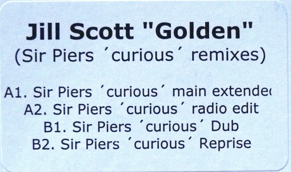 Jill Scott : Golden (Sir Piers 'Curious' Remixes) (12", Unofficial, W/Lbl)