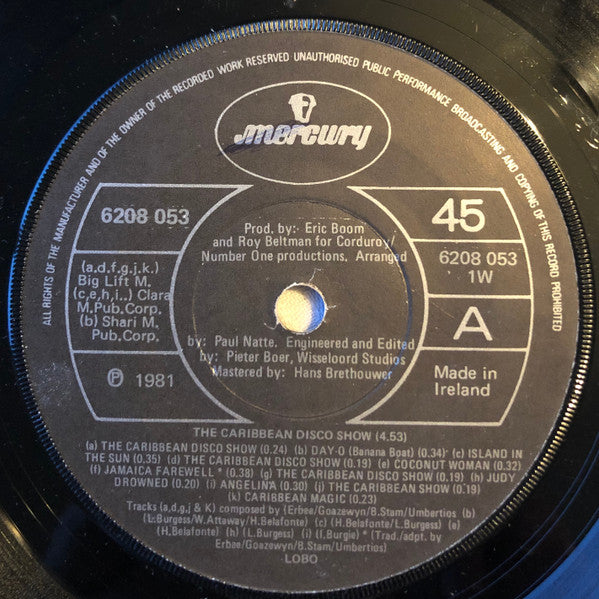 Lobo : The Caribbean Disco Show (7", Single)
