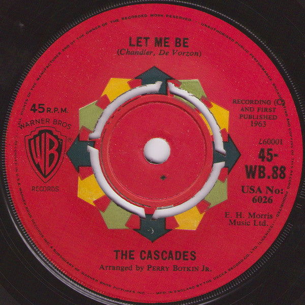 The Cascades (2) : Rhythm Of The Rain (7", Single)