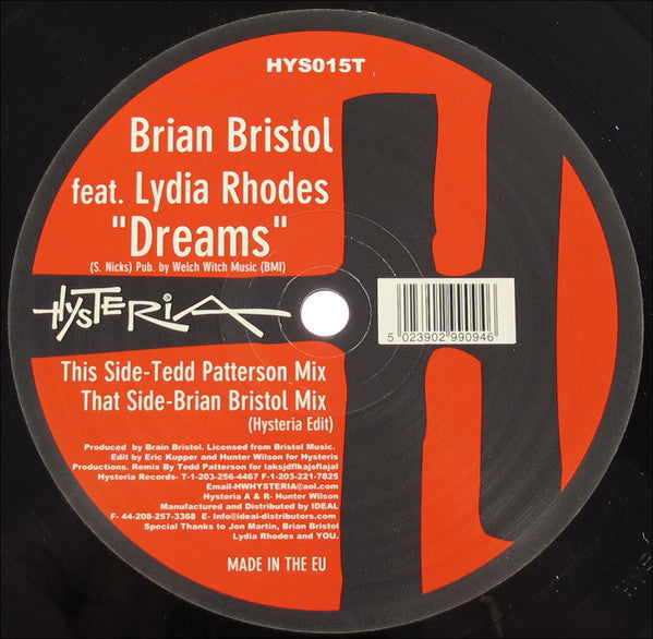 Brian Bristol Feat. Lydia Rhodes : Dreams (12")