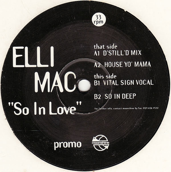 Elli Mac : So In Love (12", Single, Promo)