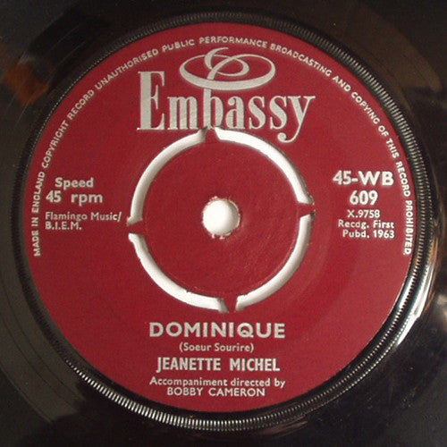 Jeanette Michel / Ray Pilgrim : Dominique / Swinging On A Star (7")
