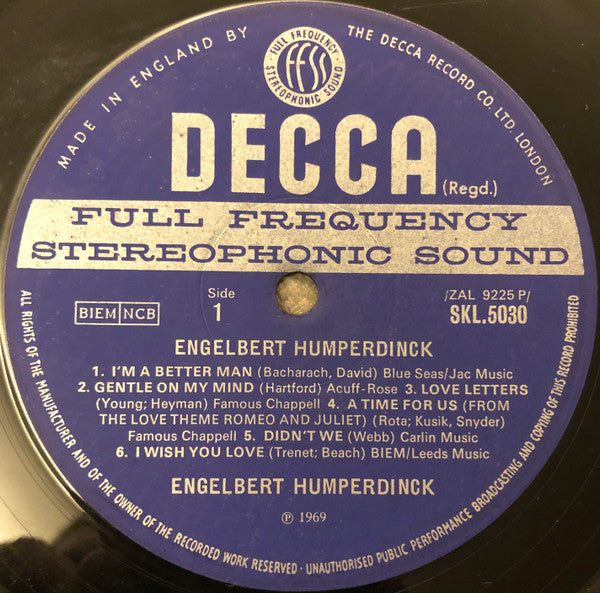 Engelbert Humperdinck : Engelbert Humperdinck (LP, Album)