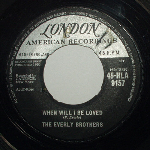 Everly Brothers : Be Bop A-Lula / When Will I Be Loved (7")
