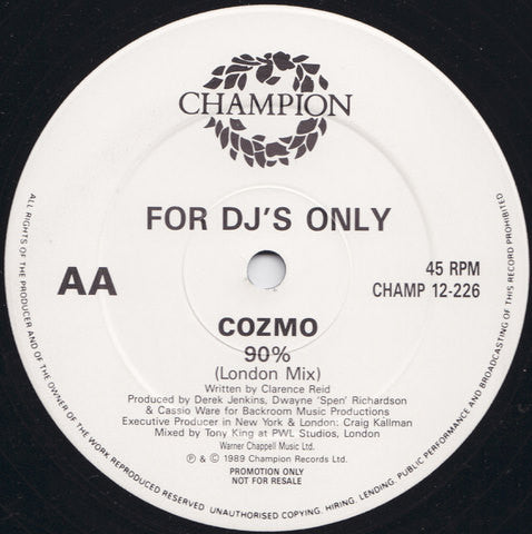 Cozmo : 90% (12", Promo)