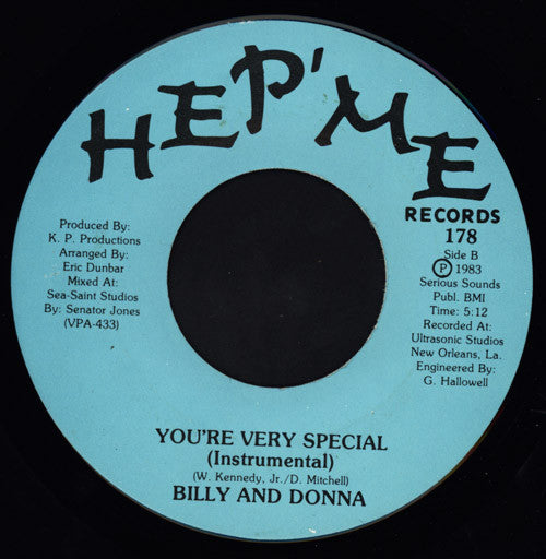 Billy And Donna : You're Very Special (7")