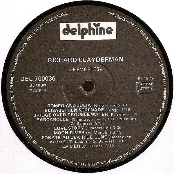 Richard Clayderman : Rêveries (LP, Album, Pap)