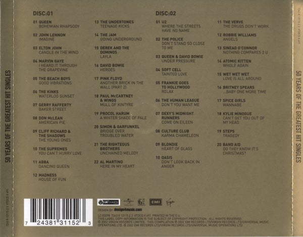 Various : 50 Years Of The Greatest Hit Singles (2xCD, Comp)