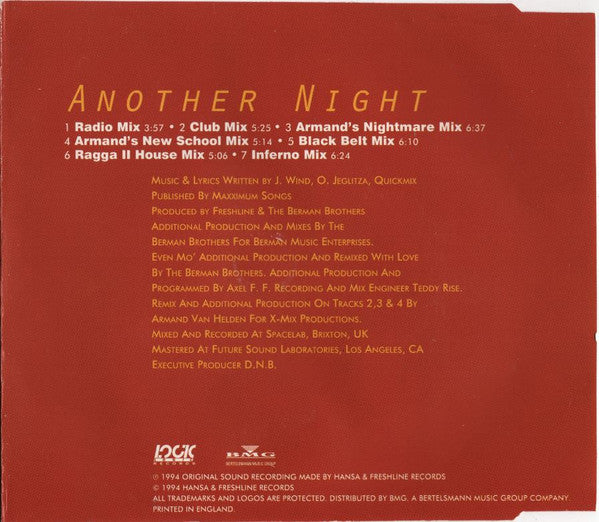 Real McCoy : Another Night (CD, Single, RE)