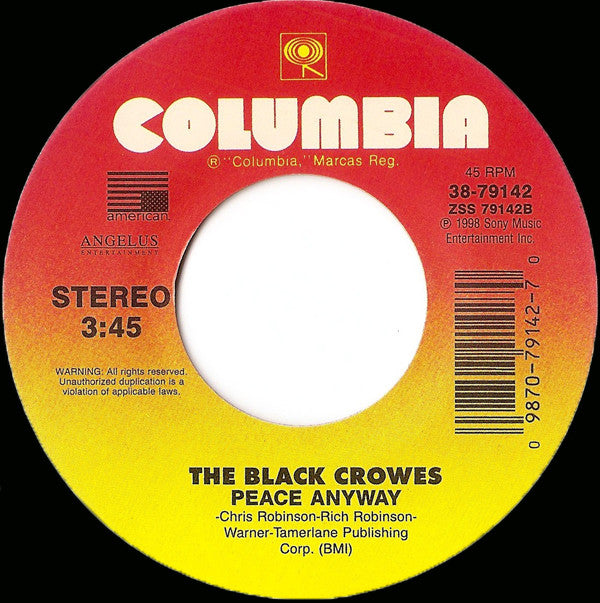 The Black Crowes : Only A Fool (7", Single)