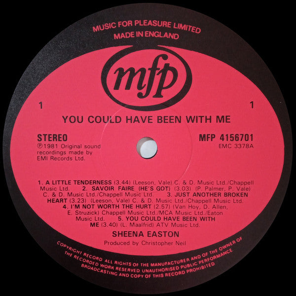 Sheena Easton : You Could Have Been With Me (LP, Album, RE)