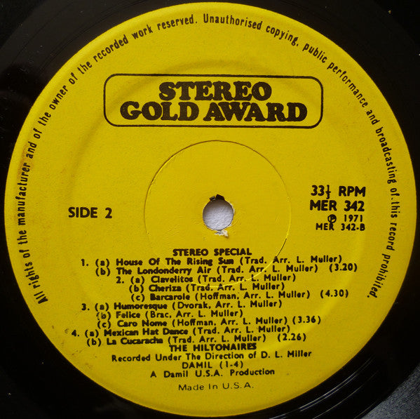 The Hiltonaires : Stereo Special (LP, Album, USA)