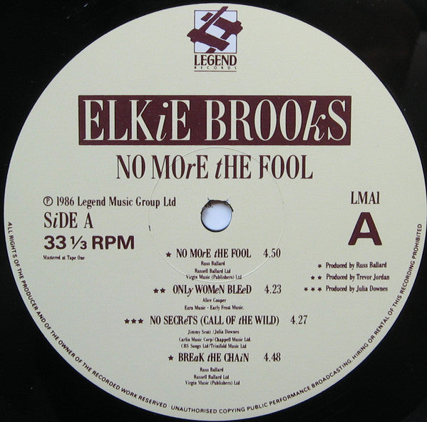 Elkie Brooks : No More The Fool (LP, Album)