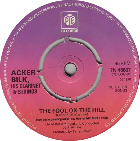 Acker Bilk His Clarinet And Strings : Aria (7", Single, Kno)